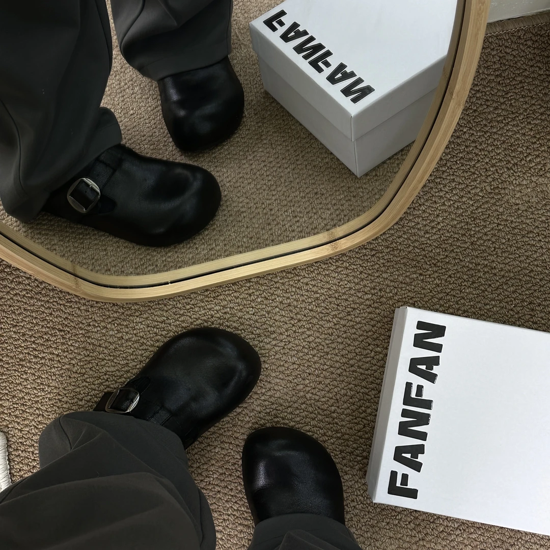 FANFAN | 【博肯拖鞋 】~4厘米厚底休闲包头半拖浅口拖鞋 021001