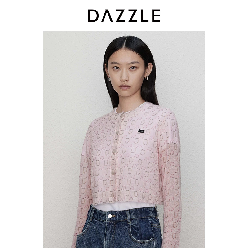 DAZZLE地素奥莱 毛针织衫新款爱的吉象开衫上衣2I3E526