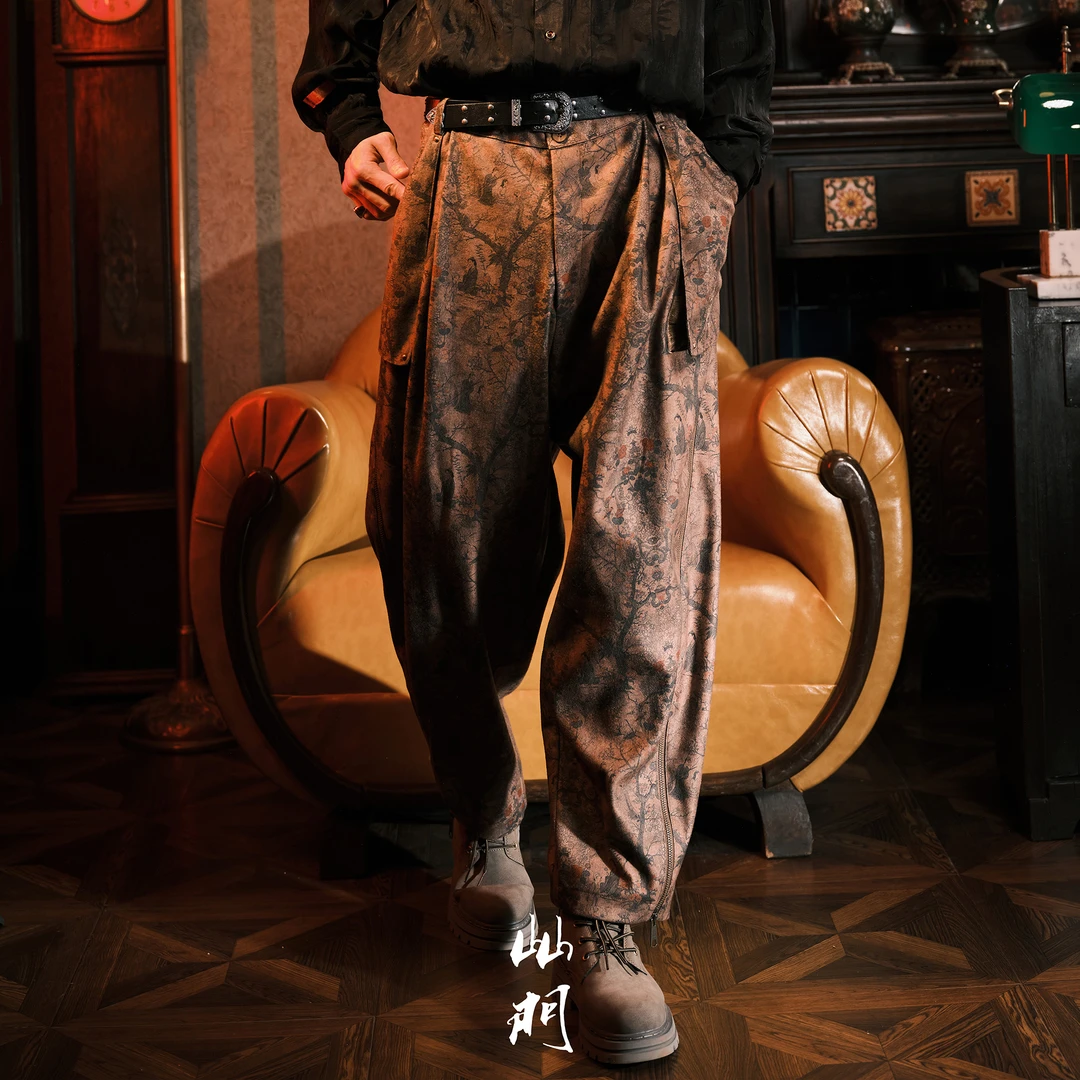 高端限定〓山门•山下松〓原创中国风拉链拼接休闲长裤