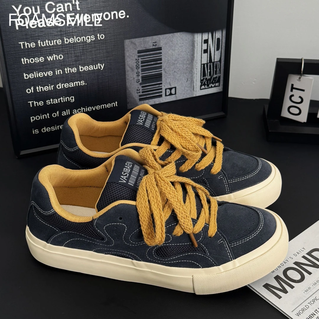 Foamsmile| 蓝黄厚底面包鞋痞帅酷男休闲板鞋爆款推荐男鞋厚底鞋