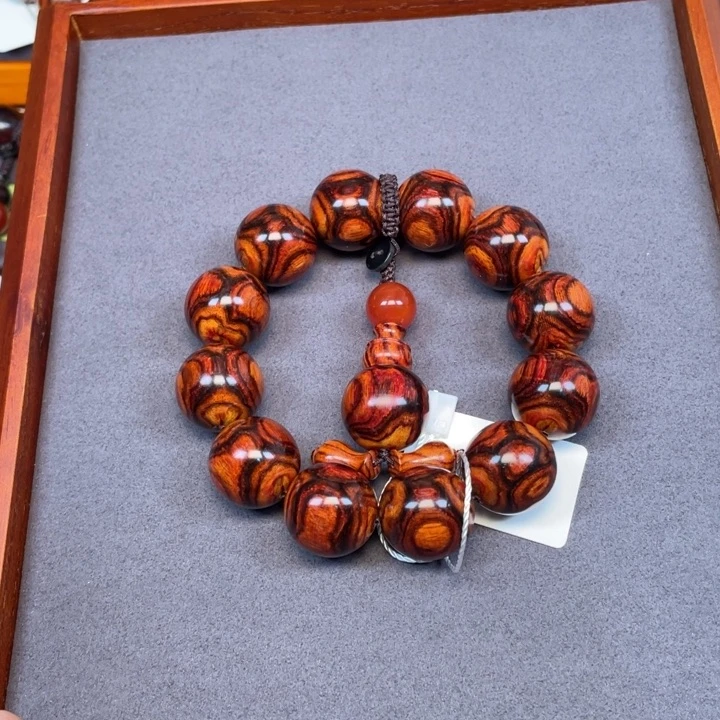 一***鱼黄花梨/降香黄檀手串/手链海南黄花梨黄金眼20