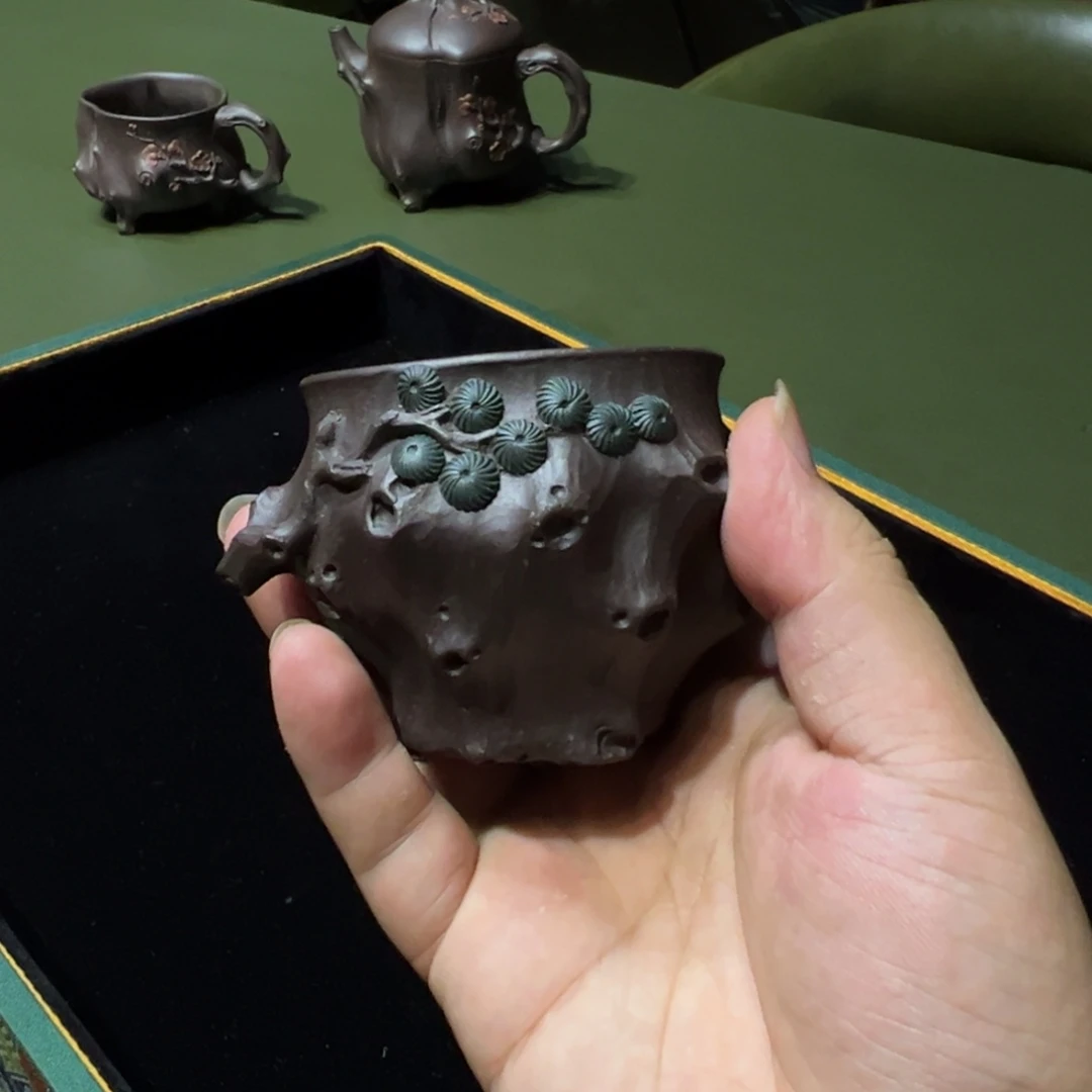 茶杯紫砂紫泥松庄杯