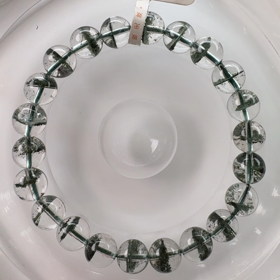 手链水晶未镶嵌天然绿幽灵一线天8.3