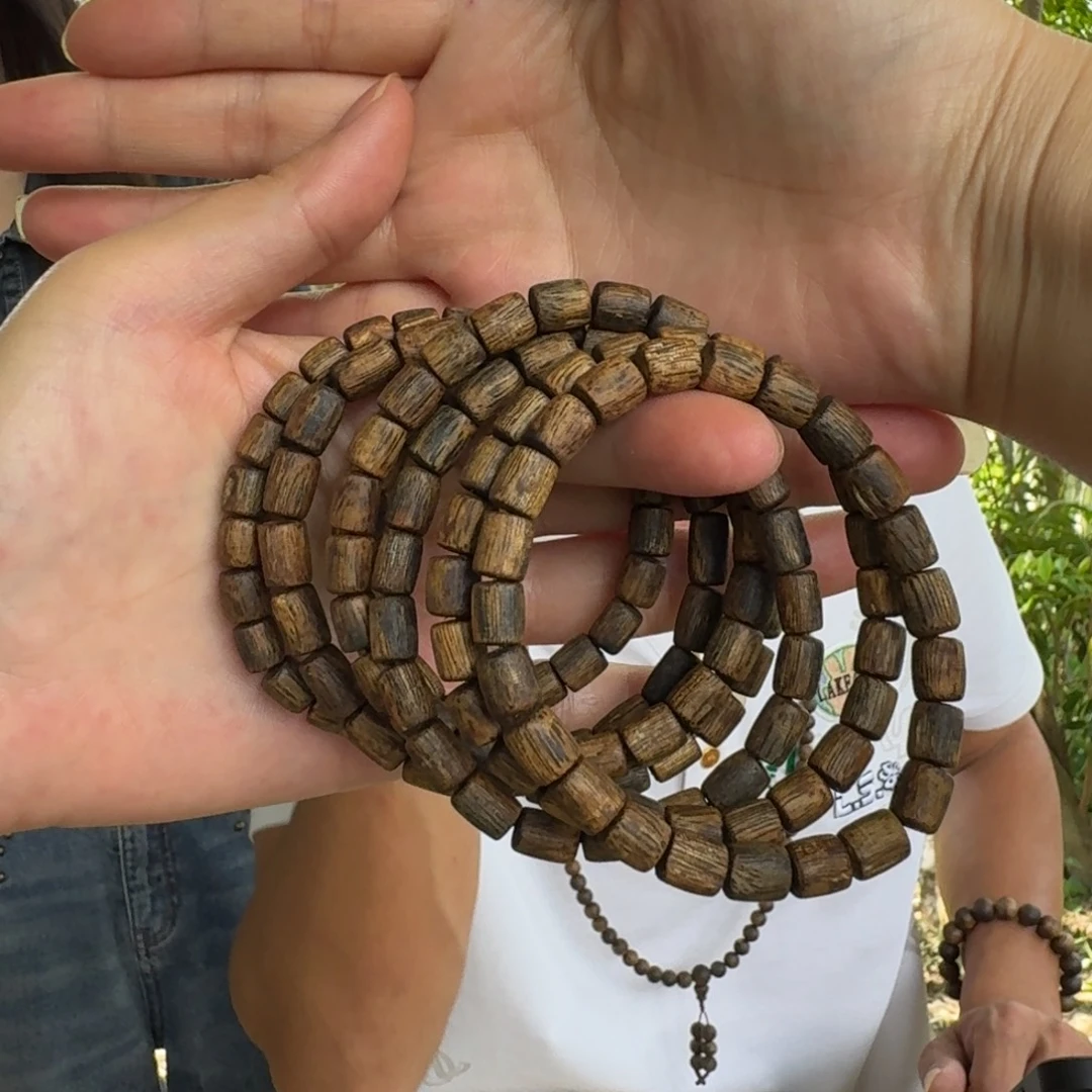 沉香手串绿奇楠沉香单圈约0.6多样性发一条