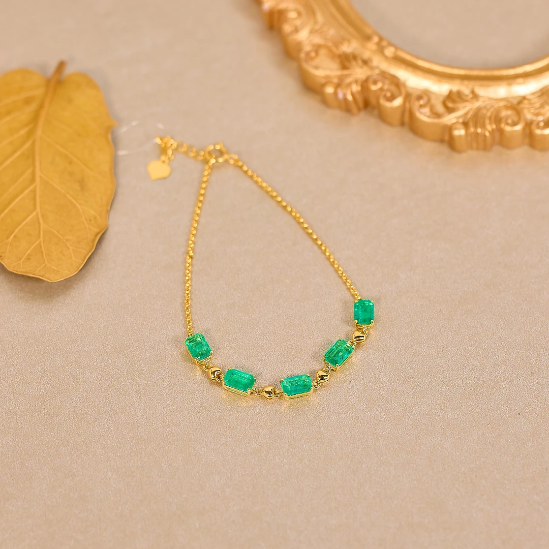 七夕礼物【歪歪】祖母绿手链*18K金（多样性发一）XB-S3892