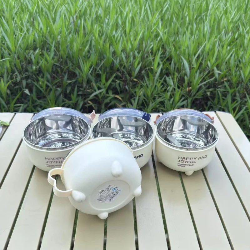 圆形饭盒便携式泡面可爱单层饭盒学生饭堂打饭