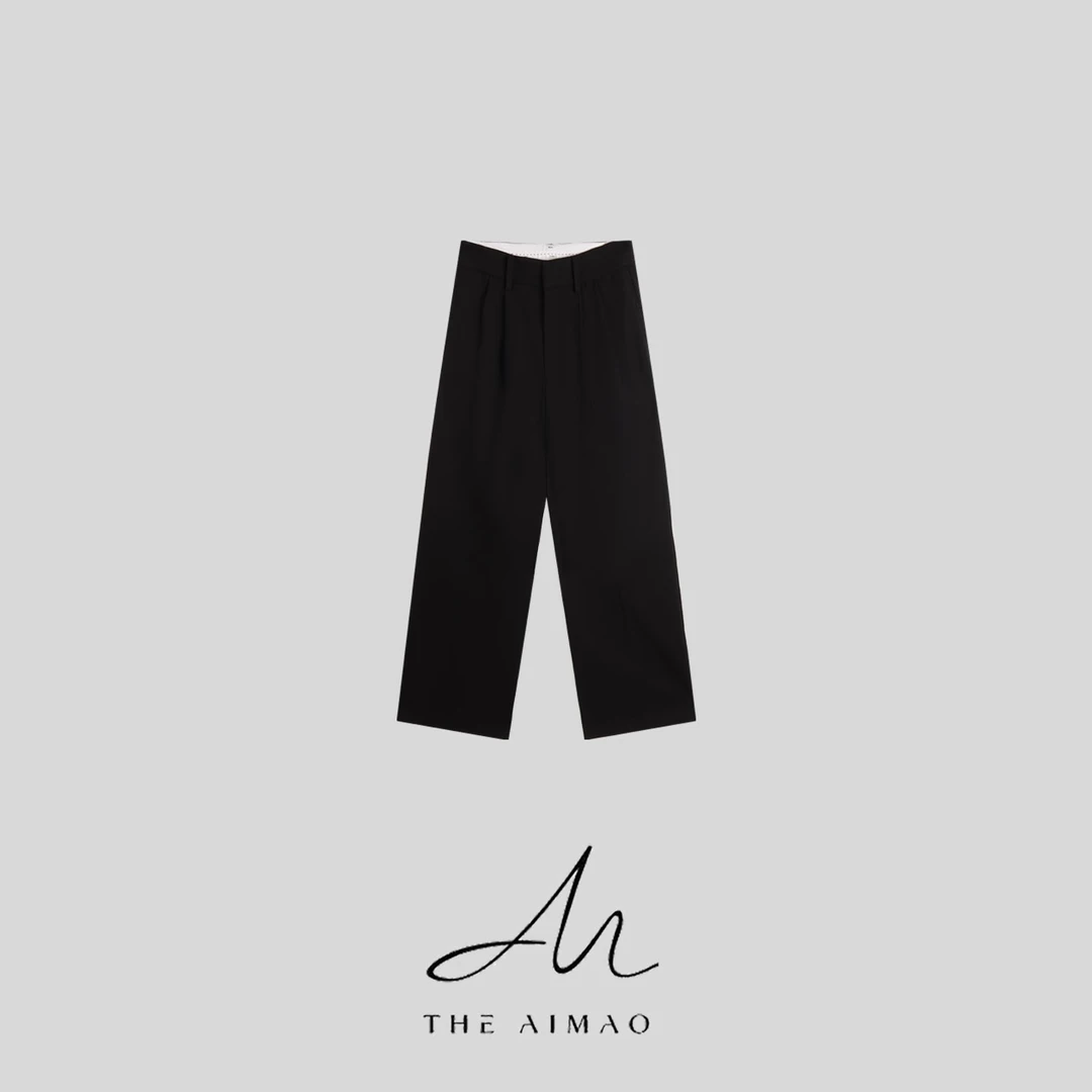 【THE AIMAO】‘回归至简’天丝羊毛混纺细腻线条感中腰西裤XYX80912