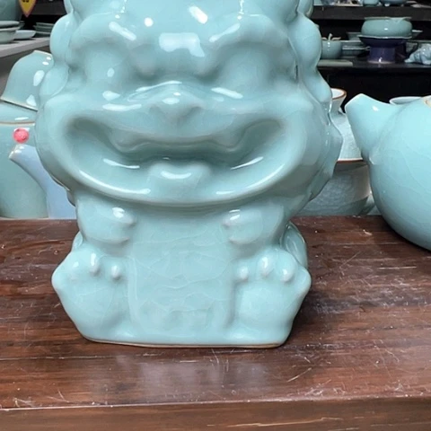 汝瓷开片狮子摆件福利