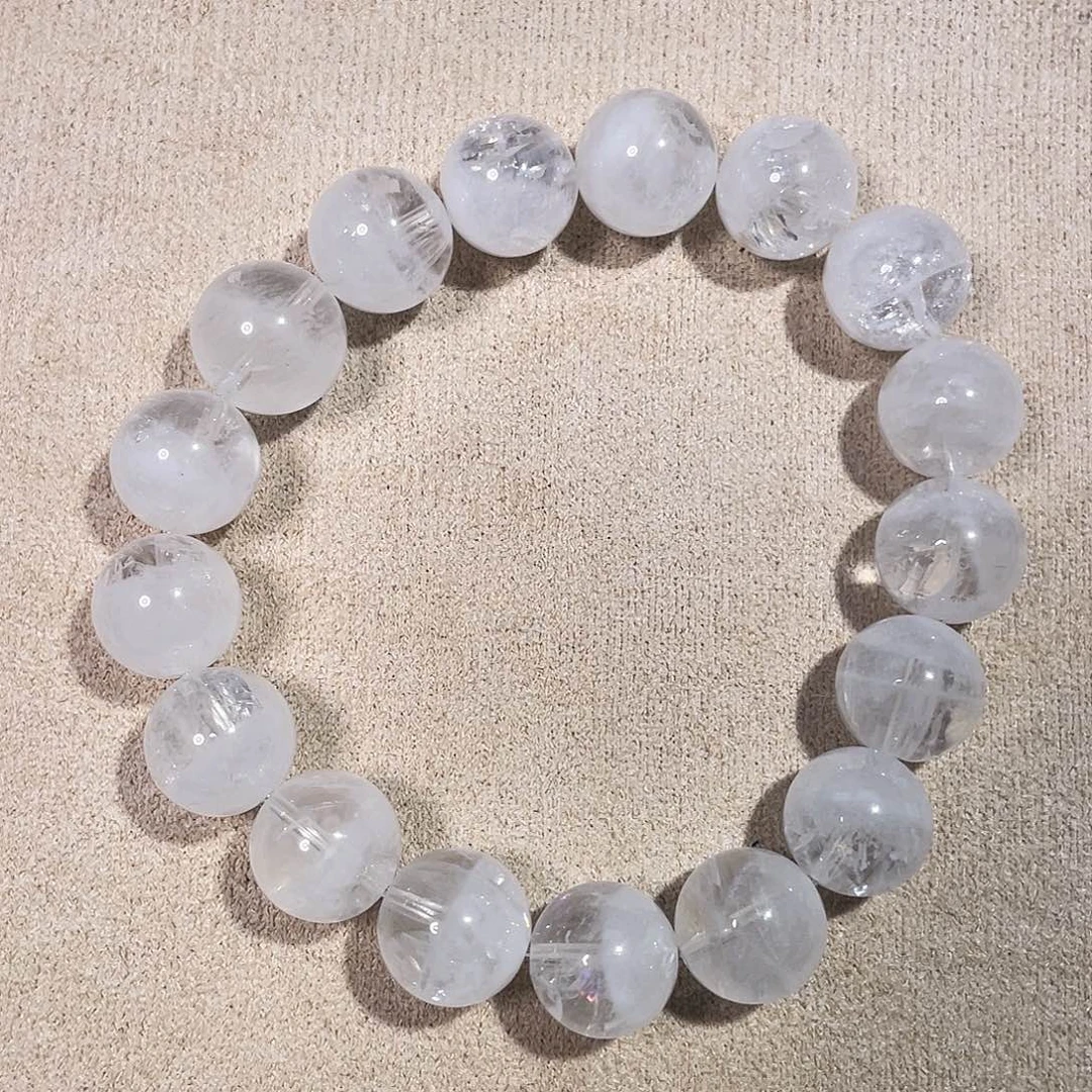 手串水晶未镶嵌12mm千层白幽灵