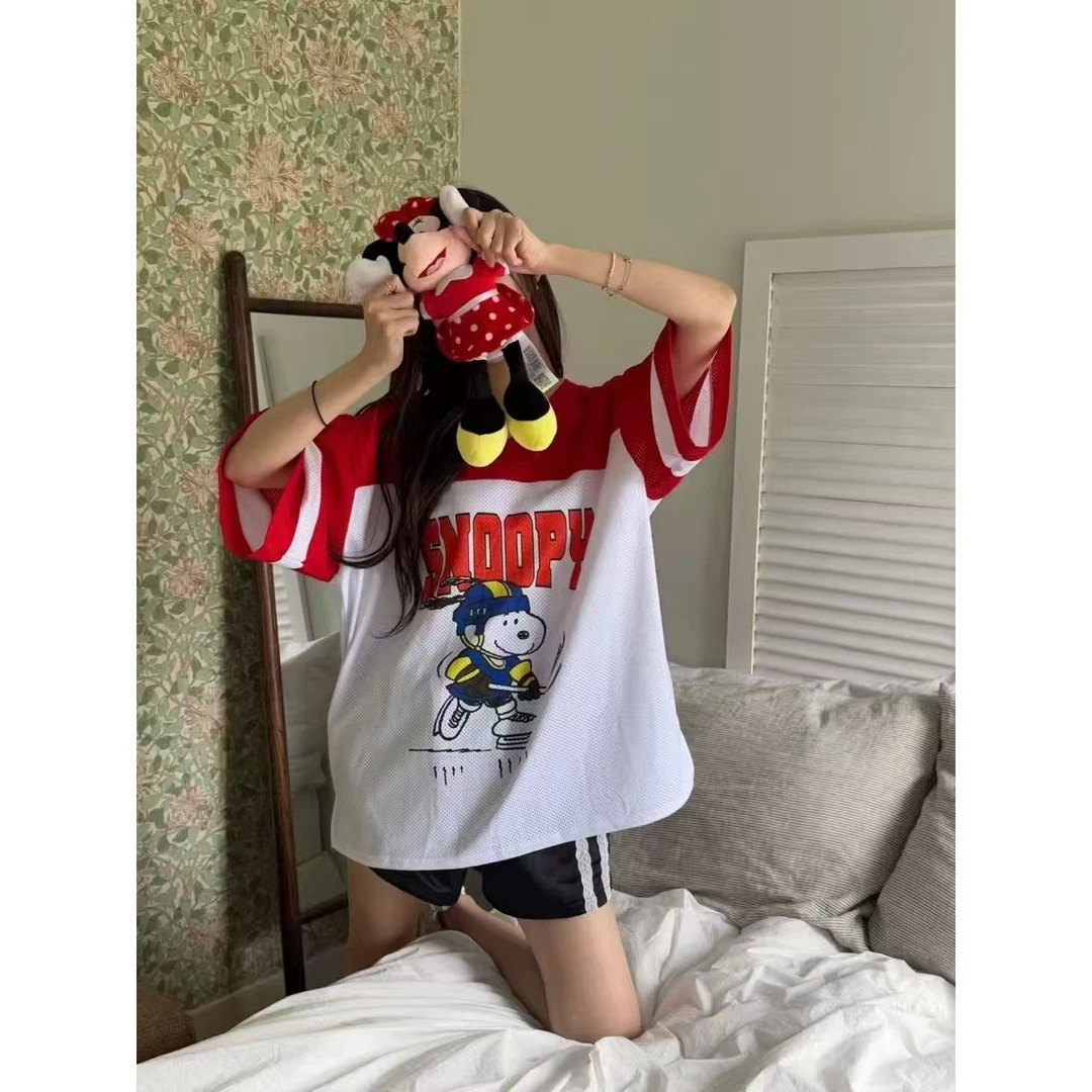 韩国INS时尚印花史努比T恤