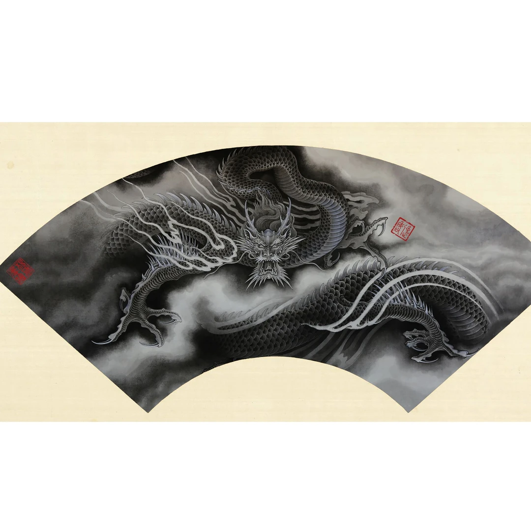 淘换堂[帝师专属]龙图腾折扇-yz合作款-多样性发货