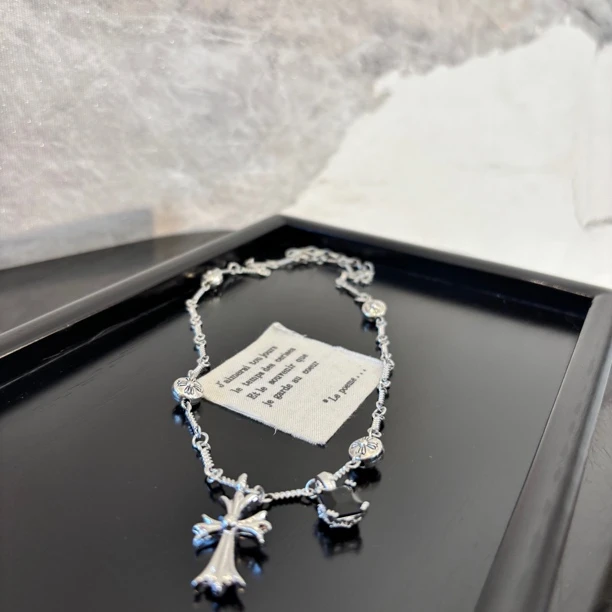 铜合金项链 黑锆十字项链XL3166