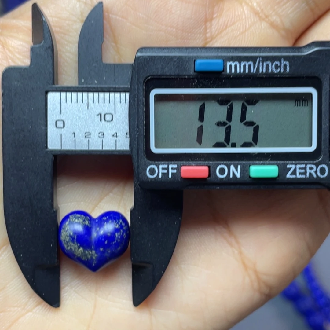 青金石未镶嵌13mm哑光爱心屁桃配饰