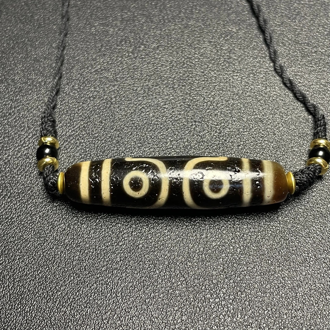 【古珠】20世纪玛瑙珠 宝盖三眼 2505140136