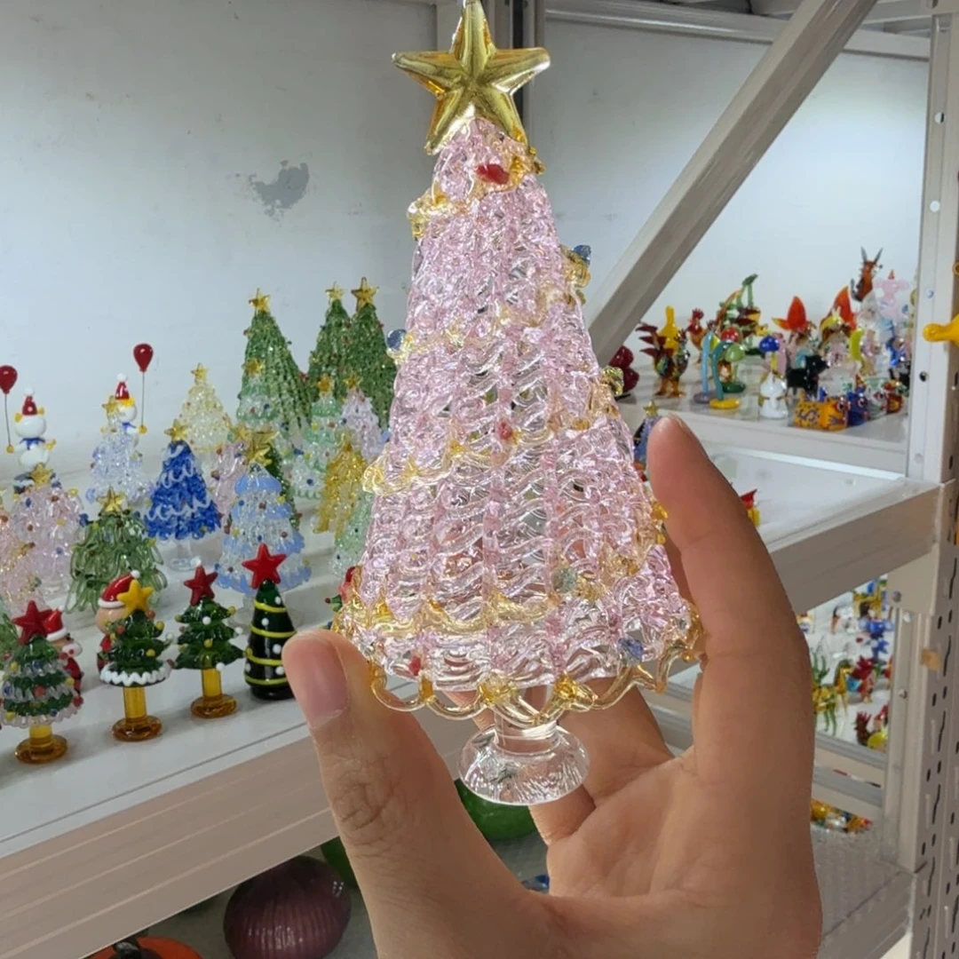 琉璃手工艺品粉金大号