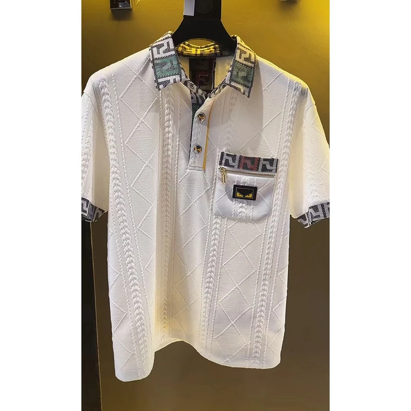 年夏季新款欧美高定奢品男士POLO衫上衣时尚潮流裤子男款夏季Polo