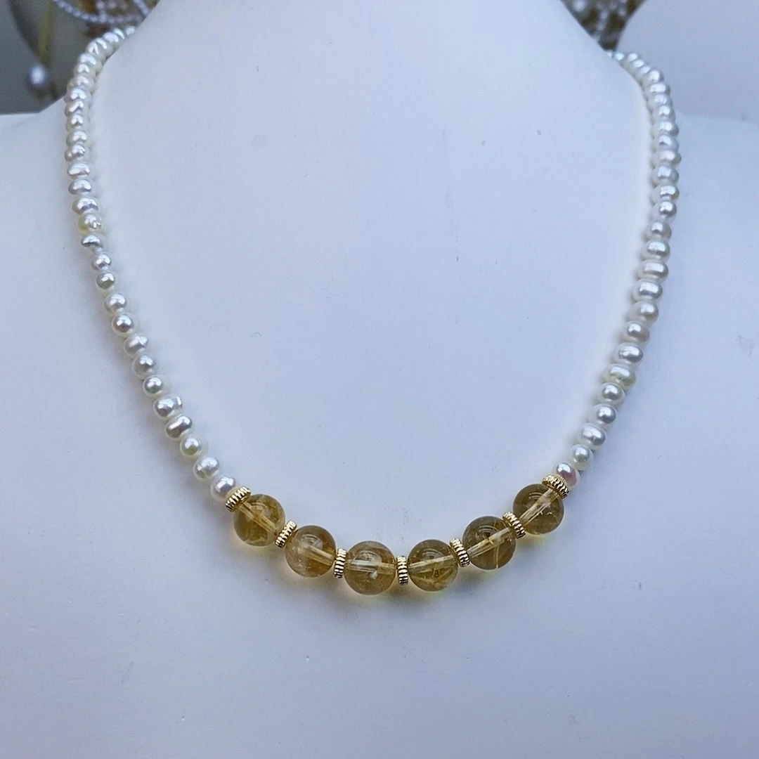 淡水珍珠颈饰银S925镶嵌