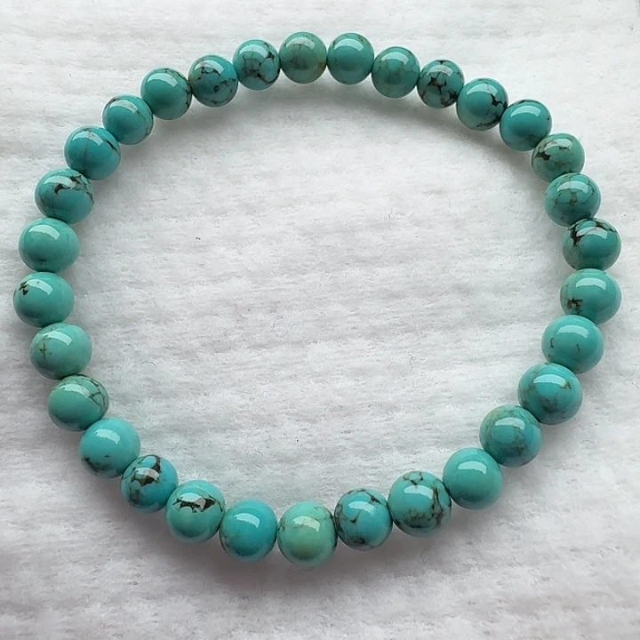 尺寸：6➕绿网花纹圆珠单圈手串