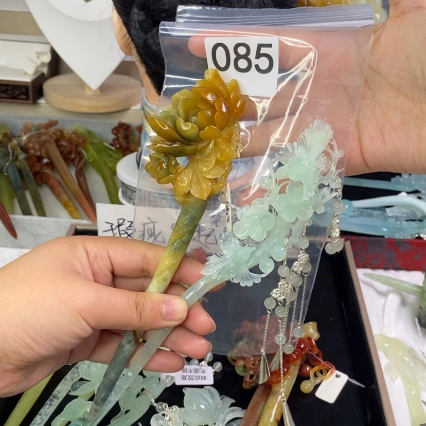 【闪购商品】岫玉发饰未镶嵌延