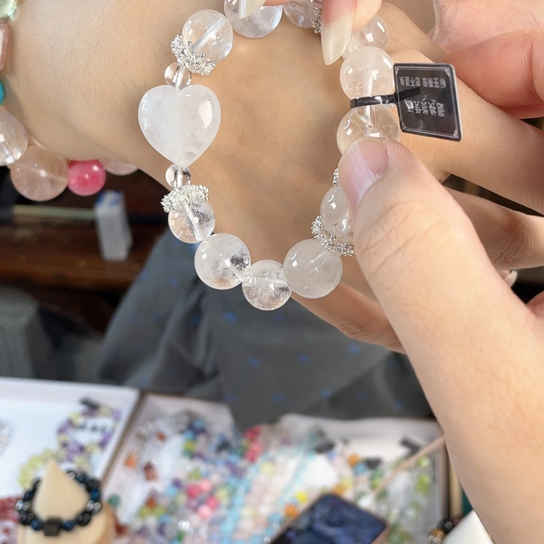 水晶手链银S925镀金镶嵌