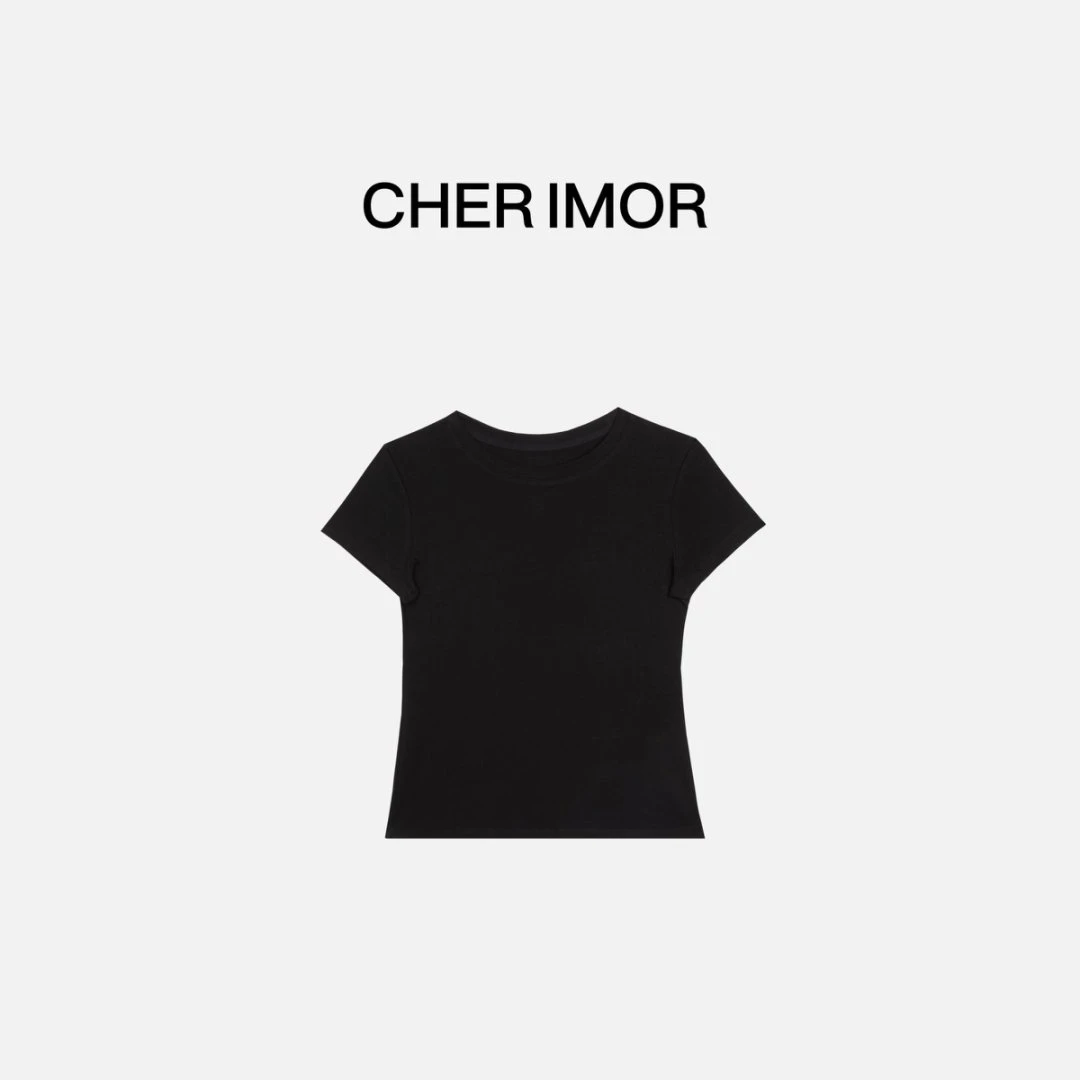 CHER IMOR【墨白】韩版基础纯色套头短袖T恤 7538 Hi Fortune
