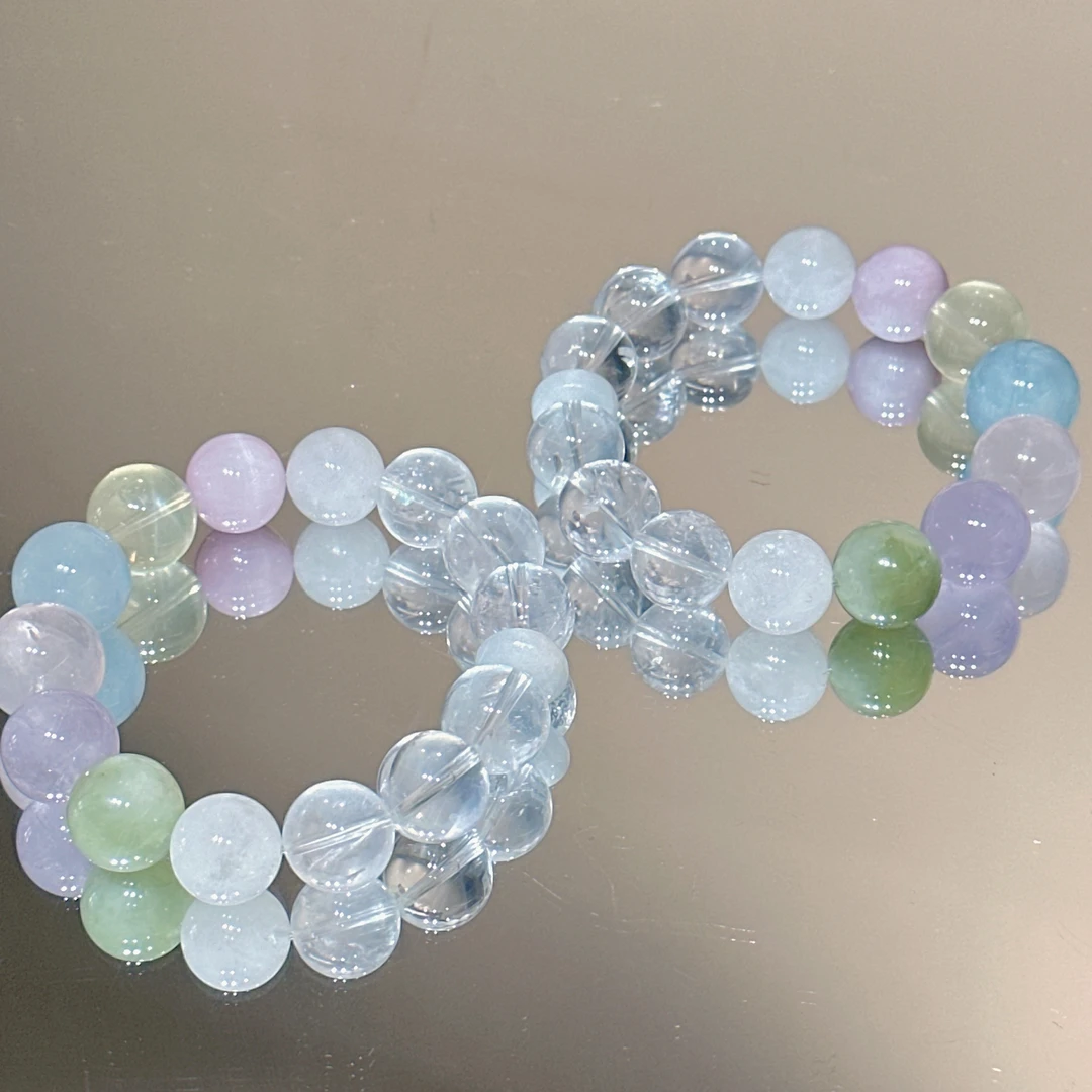 SG2278-［七彩珠］白水晶多宝简约手串均有瑕色差多样发