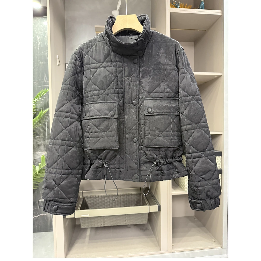 DUCURNO立领提花棉服女冬季2026年新款休闲气质加厚保暖短款外套