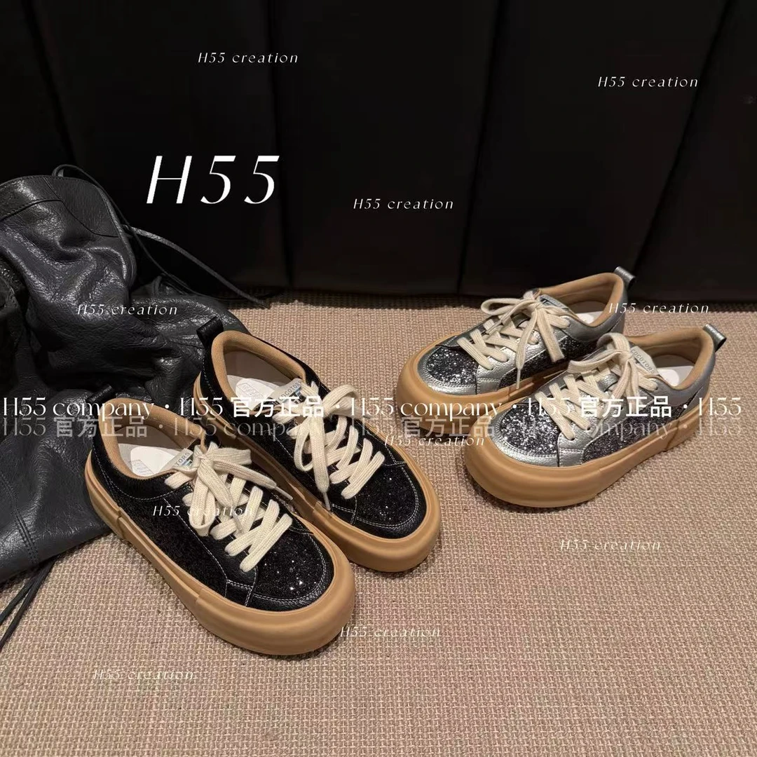 H55-银河繁星｜满钻爆闪格里特复古小板鞋4.5cm56-2841-RD