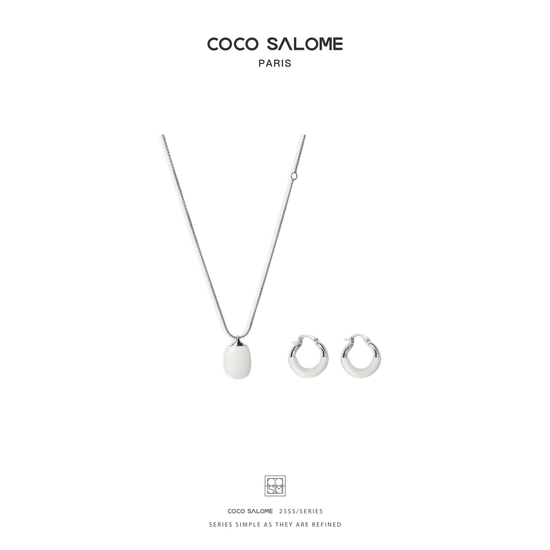 铜合金项链 COCO SALOME 新款白色耳环项链女锁骨链 B267