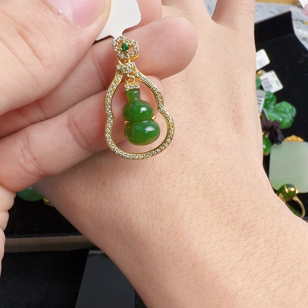 和田玉银S925镶嵌颈饰