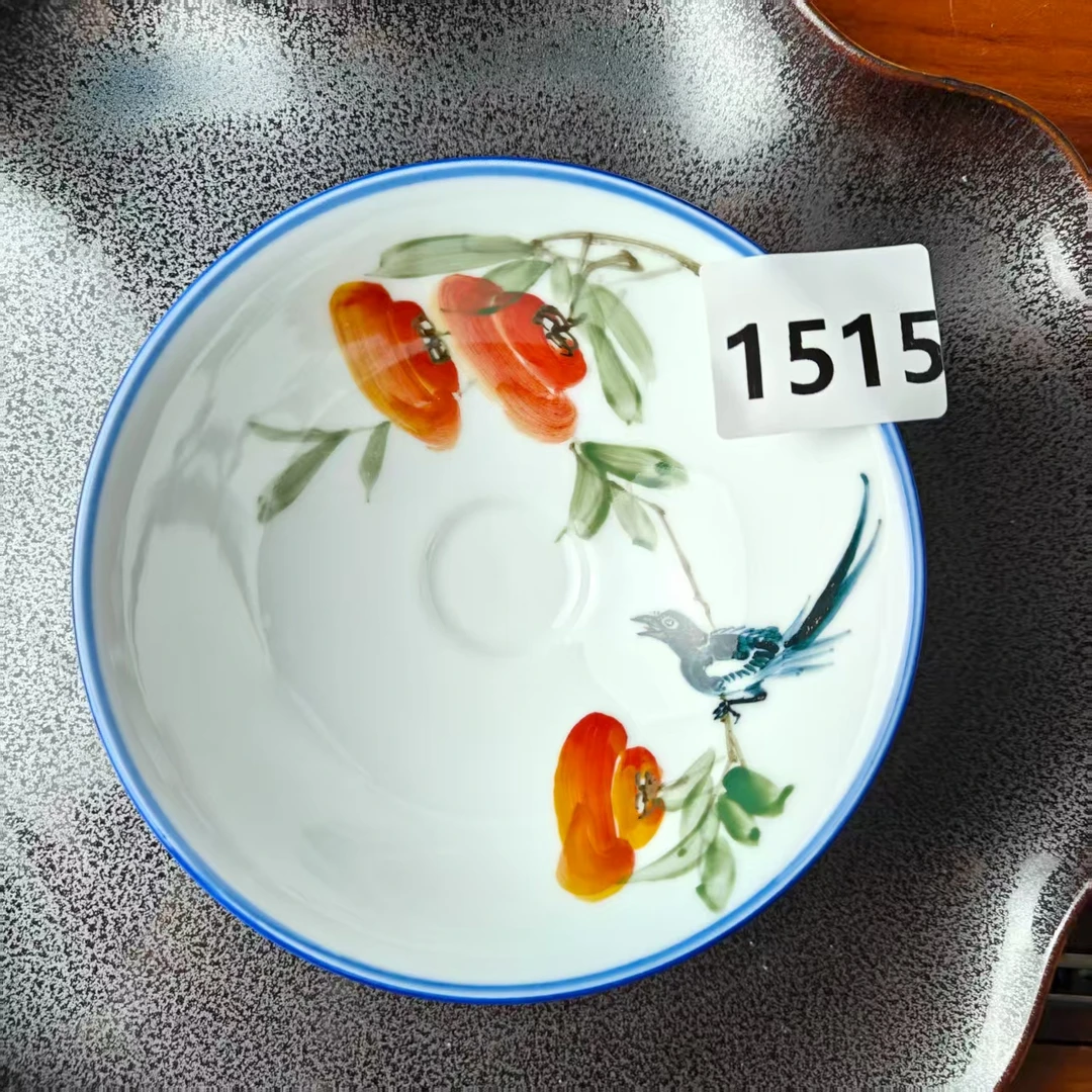 景德镇手绘釉中彩(食品级)大碗斗笠碗陶瓷家用1515