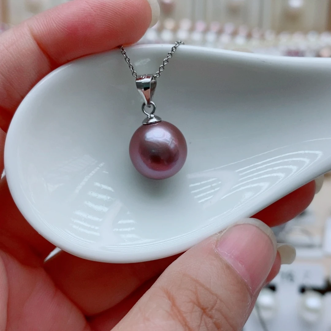 淡水珍珠银S925镶嵌颈饰11.8