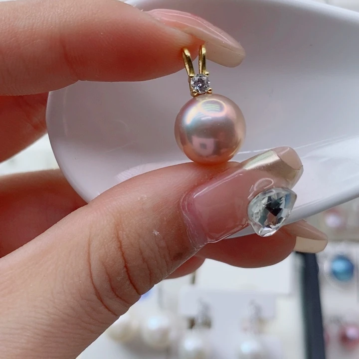 银S925镶嵌颈饰淡水珍珠