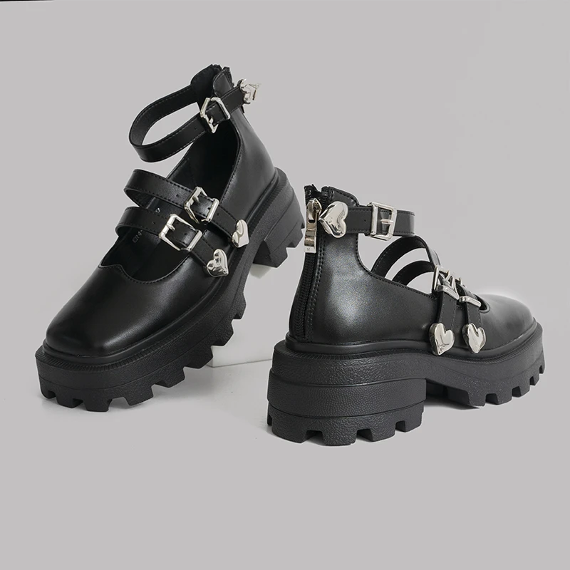 伯爵猫小皮鞋女鞋秋2025厚底春款学院风jk鞋高跟玛丽珍鞋