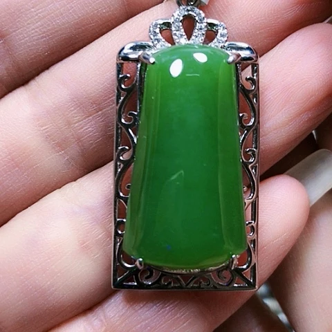 和田玉银S925镶嵌戒指