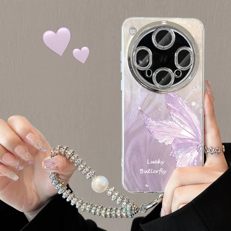 适用oppofindx8ultra手机壳羽纱oppo镜头全包防摔findx8s外壳蝴蝶