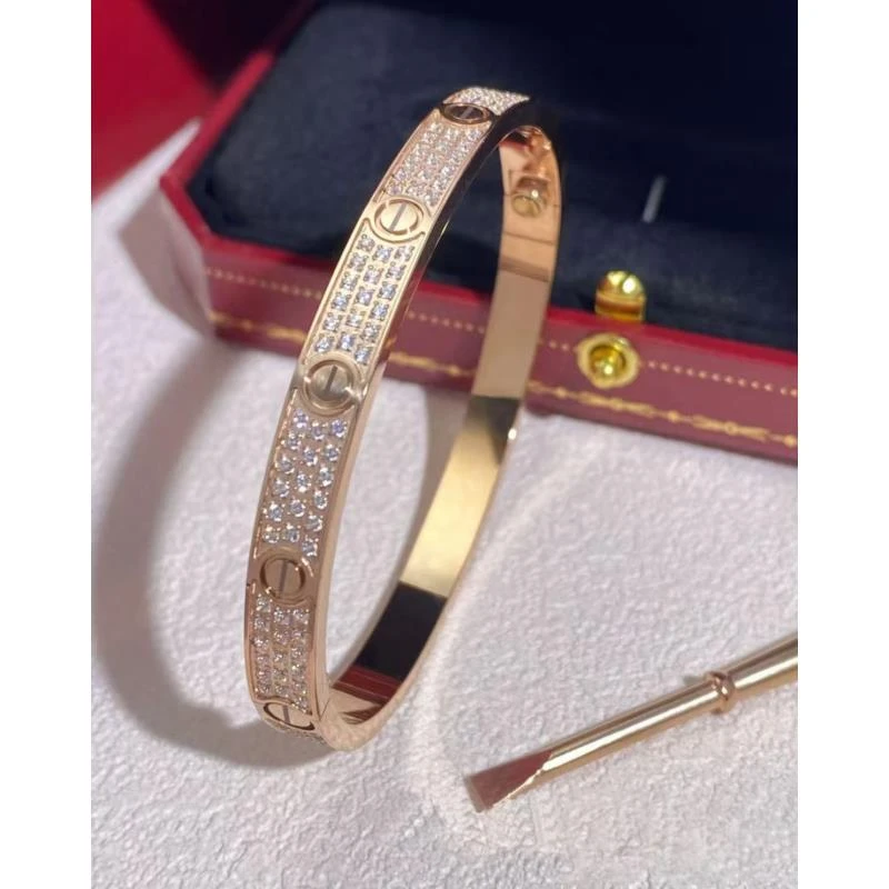 【轻奢V金】宽版镀K金玫瑰金色满天星手镯