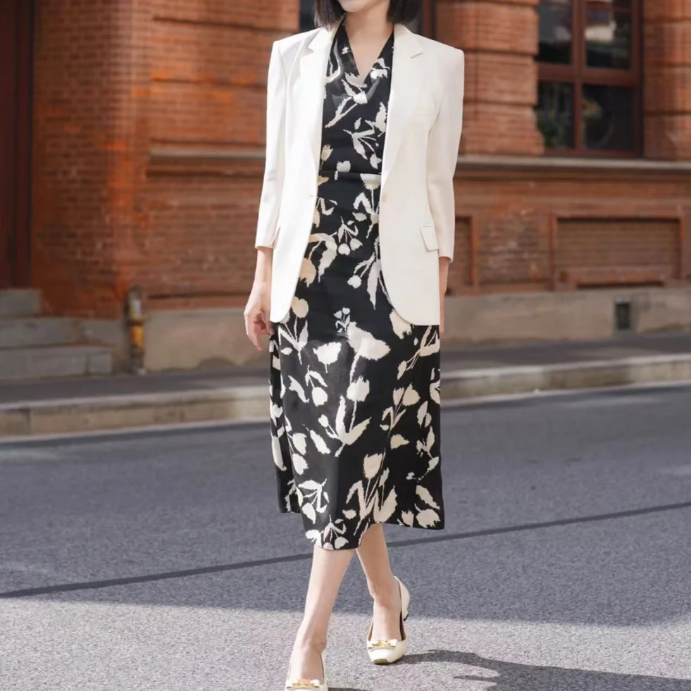 【轻奢女装】典雅大气 法式小众设计夏印花氛围感连衣裙081B11~Z