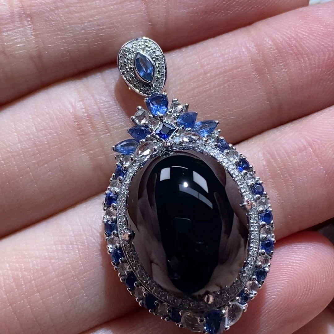 吊坠(不含链)18K金镶嵌翡翠火*果