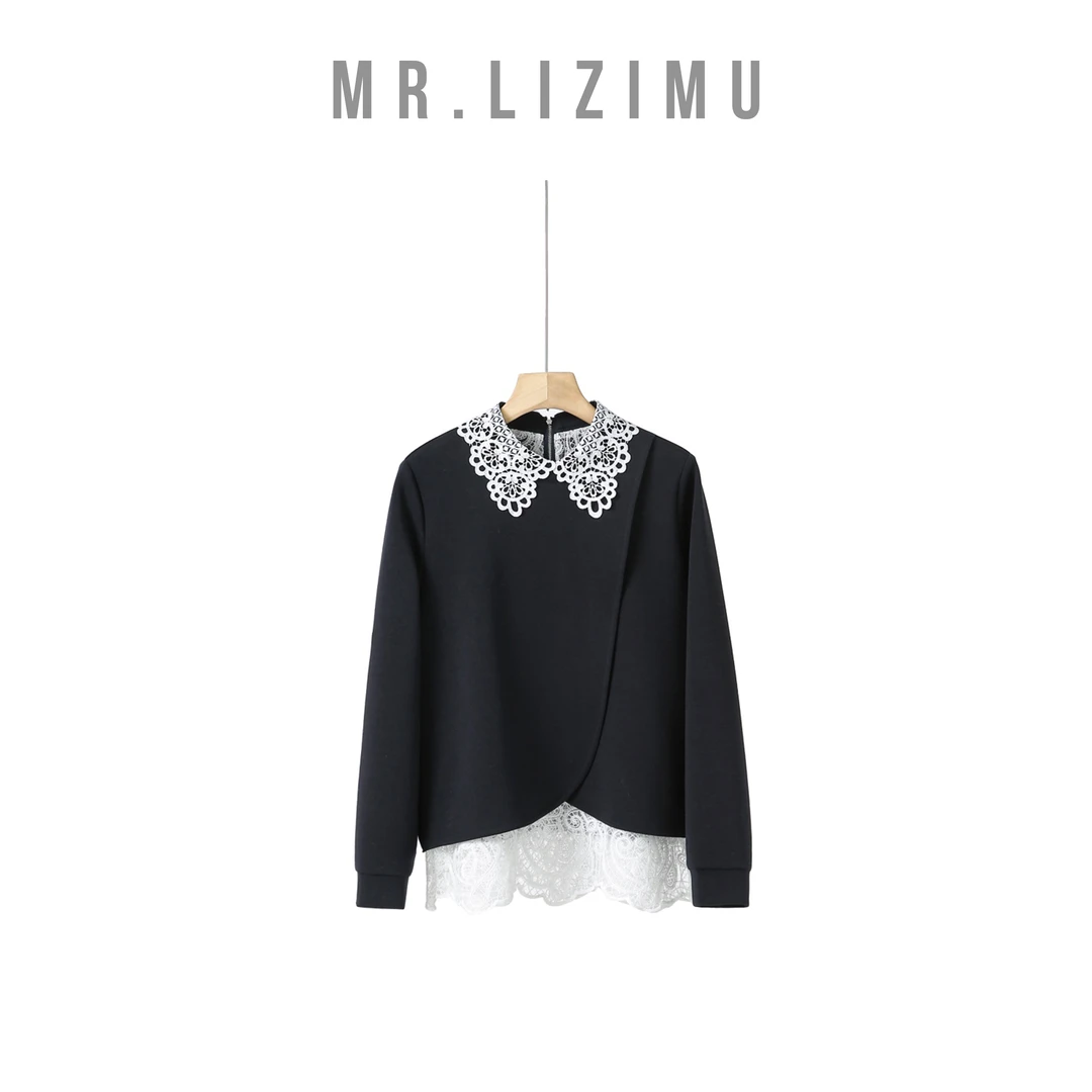 李子木先生时尚法式蕾丝拼接卫衣女款爆款2025新款正品浪漫风显瘦