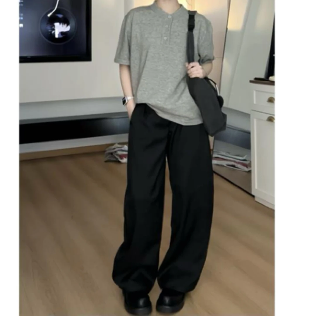 【慌慌】美式复古高级感西裤男女同款直筒感廓形休闲百搭裤子K2028