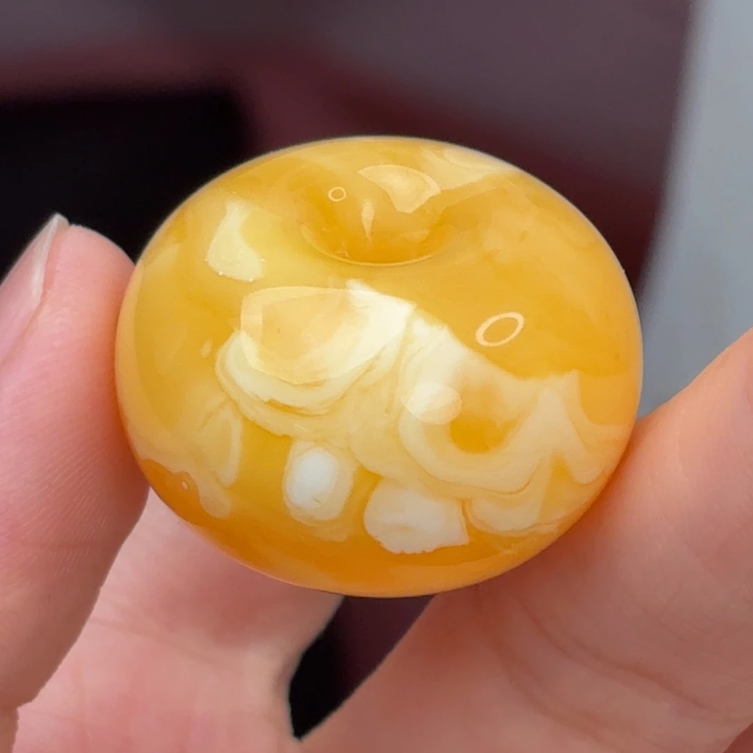 裸石蜜蜡未镶嵌杨枝甘露妖花扣