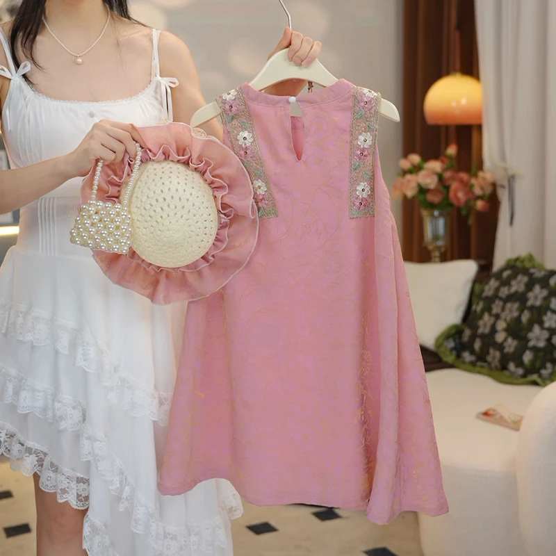 【送帽子】儿童波西米亚无袖背心连衣裙中大童度假风裙子HCB744-yz