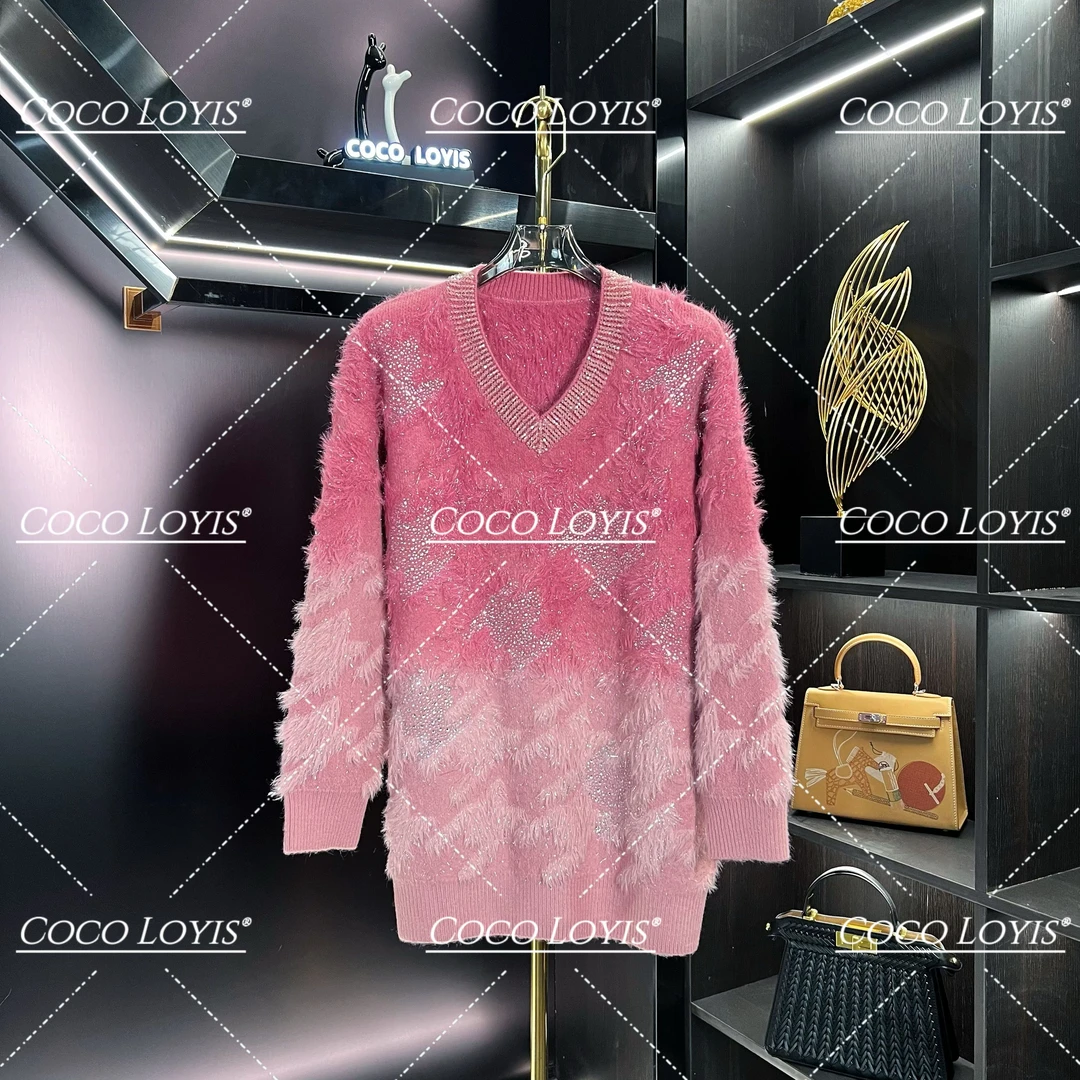 【米娜专属】蕾丝气质网红时尚休闲圆领套头镶钻2412283