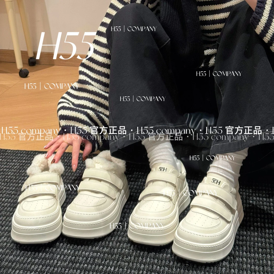 H55女鞋-单/棉欧版芒果头魔术贴做旧脏脏小白鞋25-3007-ZZZ