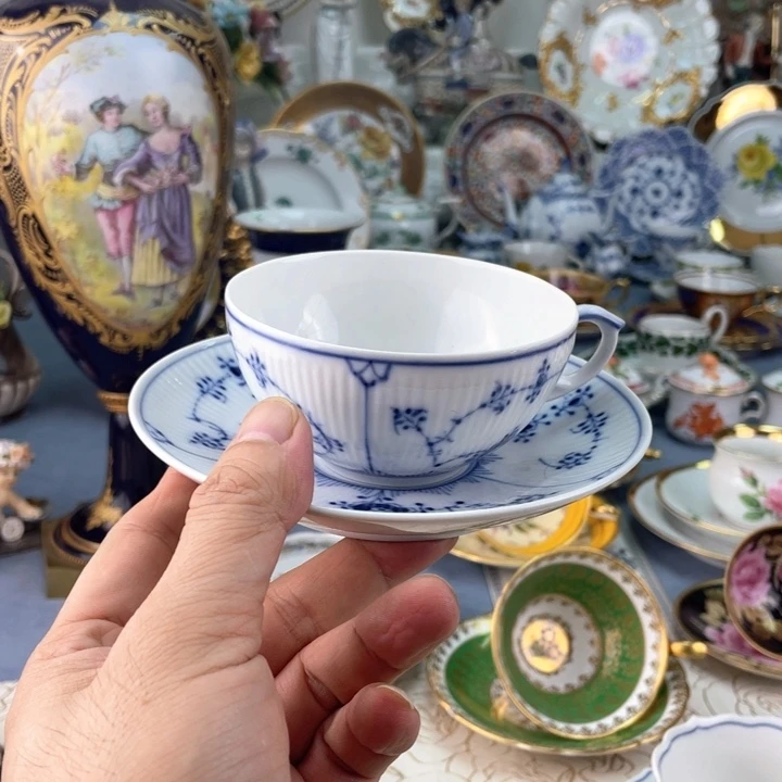 中古瓷器小房子盘子