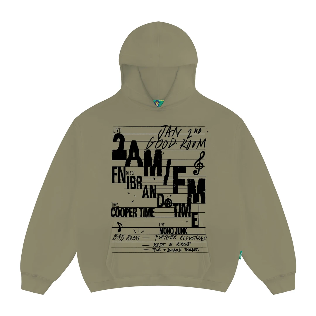 FNI主理人（2AM/FM）男女同款美式加绒连帽卫衣秋冬国潮款早秋上衣