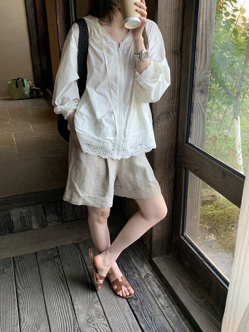 冰感UPF50+防晒指数蕾丝花边防晒衣，重工定制面料！