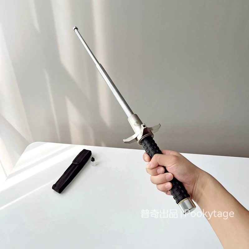 满满安全感！金字系列！实心加厚优质碳钢车载防身甩棍伸缩防身棍