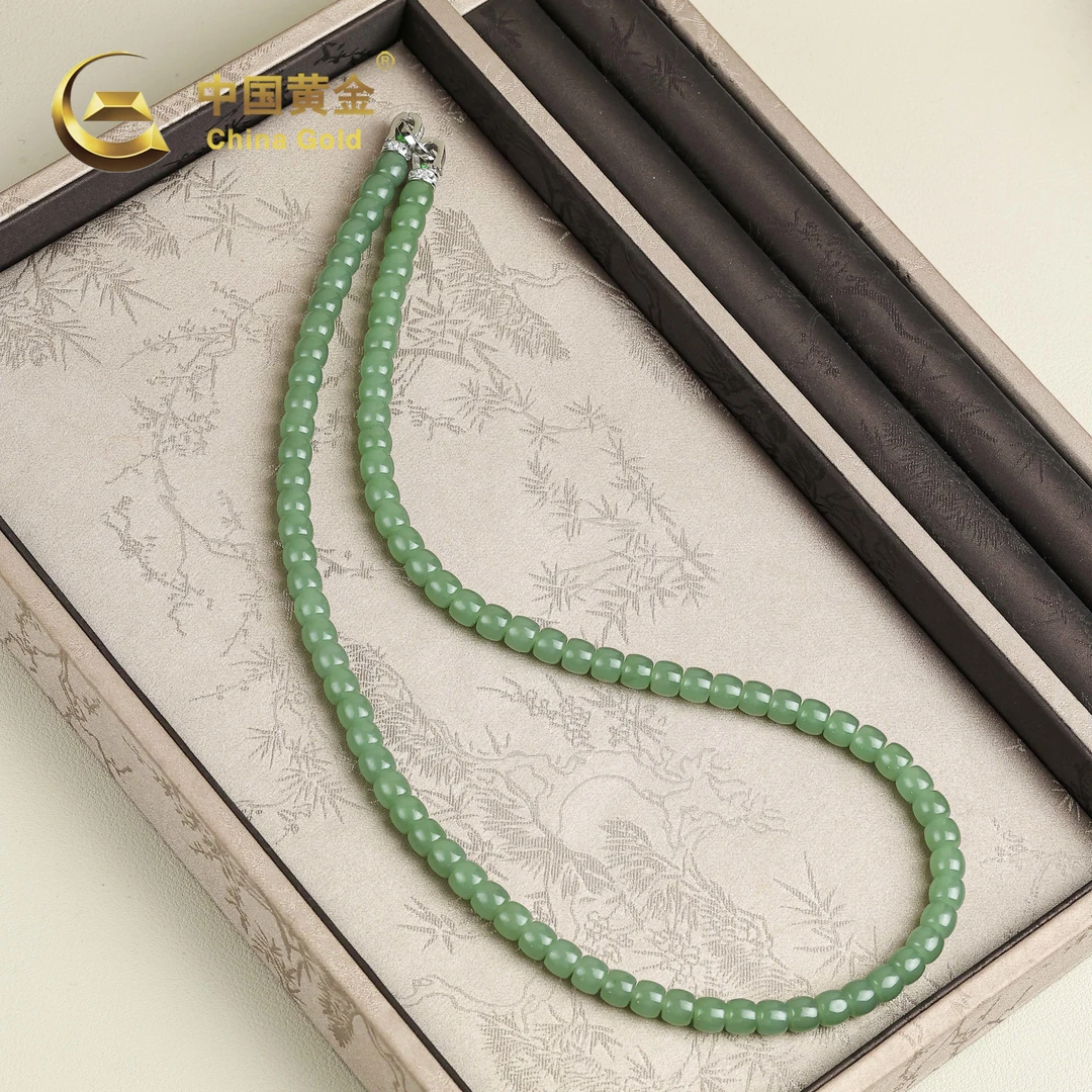 【中国黄金】祉福 | 和田玉*项链*S925银镶嵌-X4169-Y